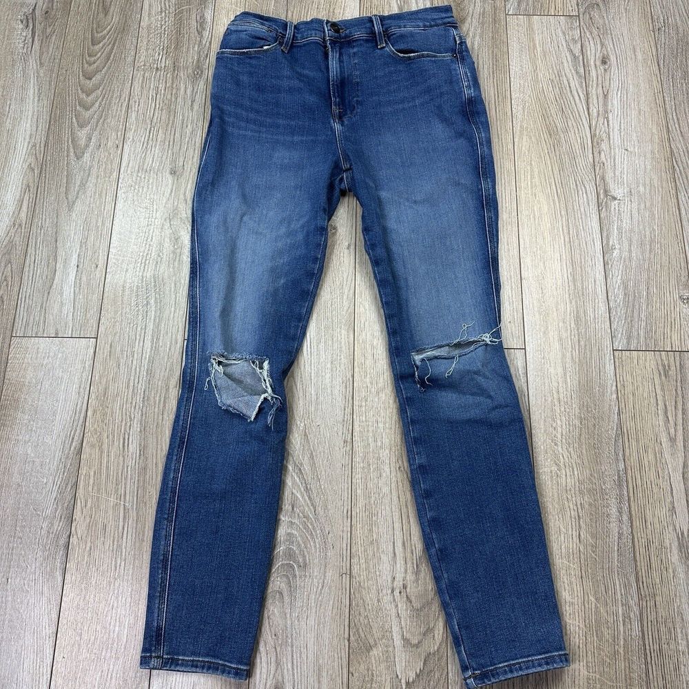 Frame Jeans Womens 29 Blue Denim Pants Le High Skinny Fit Medium Wash